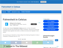 Tablet Screenshot of fahrenheitincelsius.com